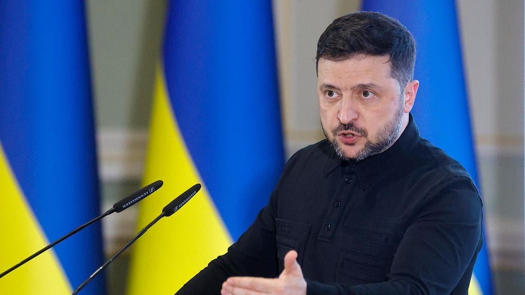 Zelenskyi tiedotustilaisuudessa joulukuun lopussa.