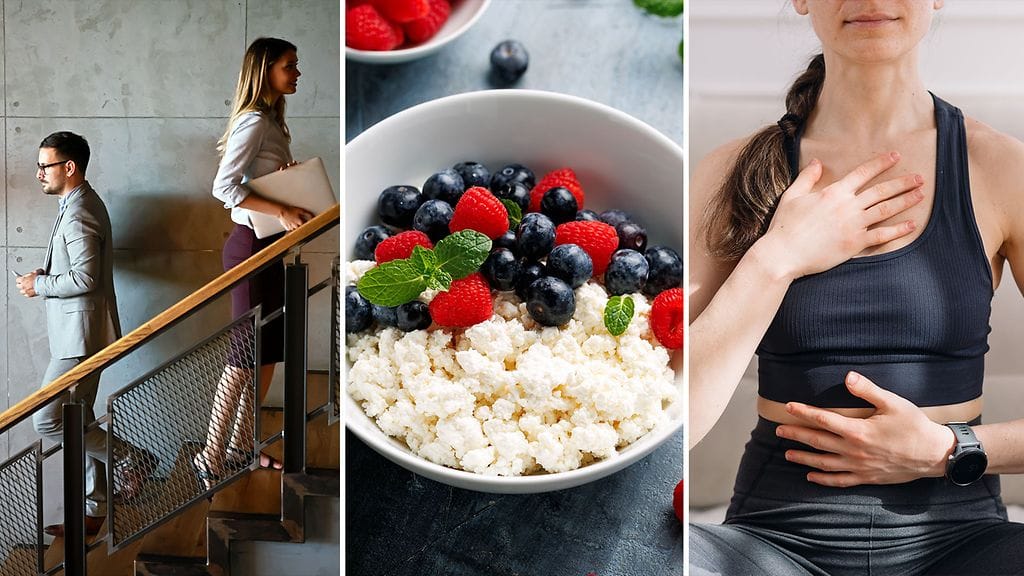 Viiden minuutin liikuntapaussit, proteiinipitoinen aamiainen ja palleahengitys, eivät vaadi paljon aikaa arjesta, mutta voivat parantaa terveyttä pitkällä aikavälillä tarpeeksi usein toistettuna.