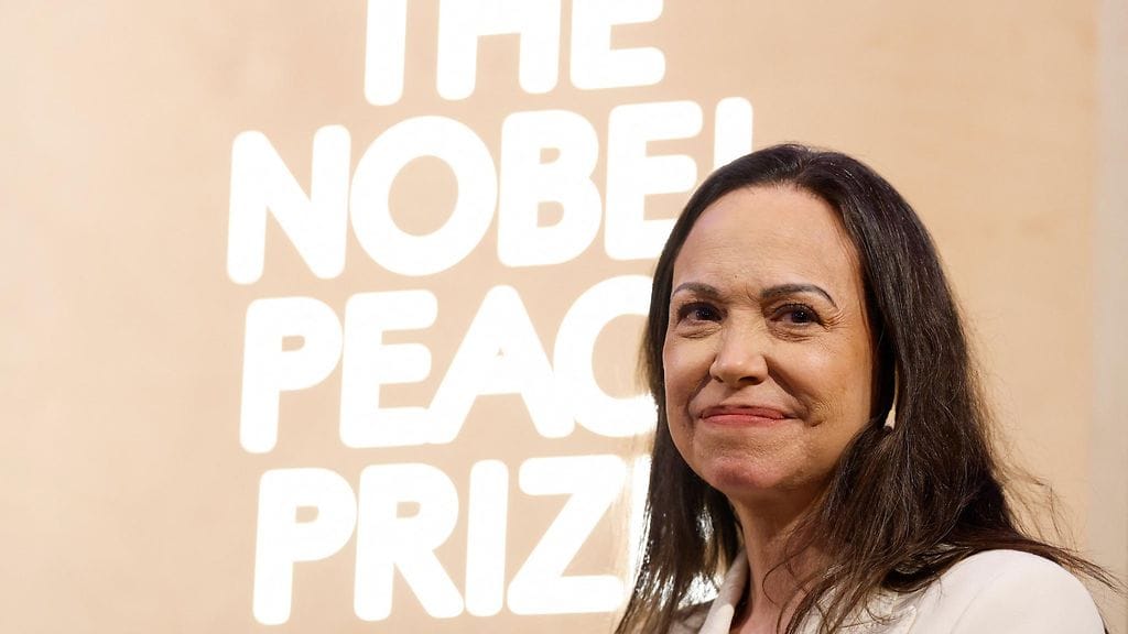 Venezuelalainen oppositiojohtaja Maria Corina Machado voitti rauhan-Nobelin viime vuonna.