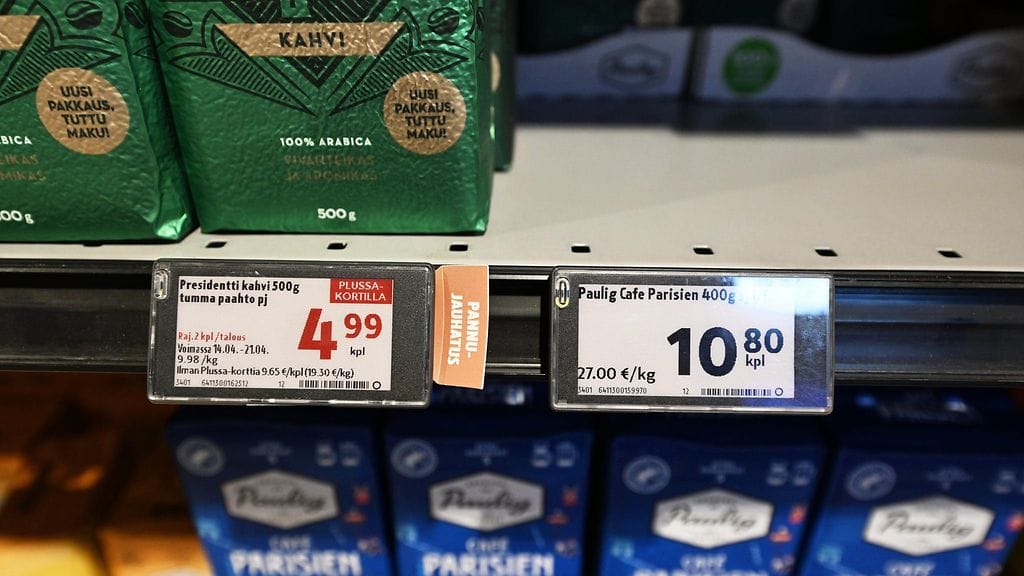 Kahvin hinta nousi keskimäärin 29 prosenttia edellisvuodesta.