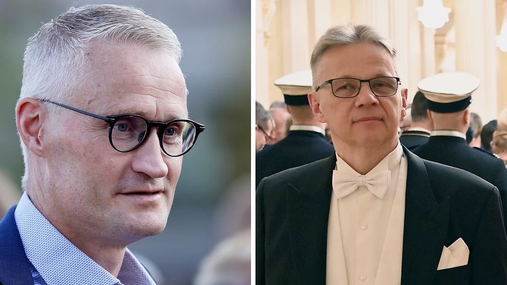 Eduskunnan hallintojohtaja Pertti Rauhio (oik.) kommentoi kokoomusedustaja Jarno Limnellin uutta työtä.