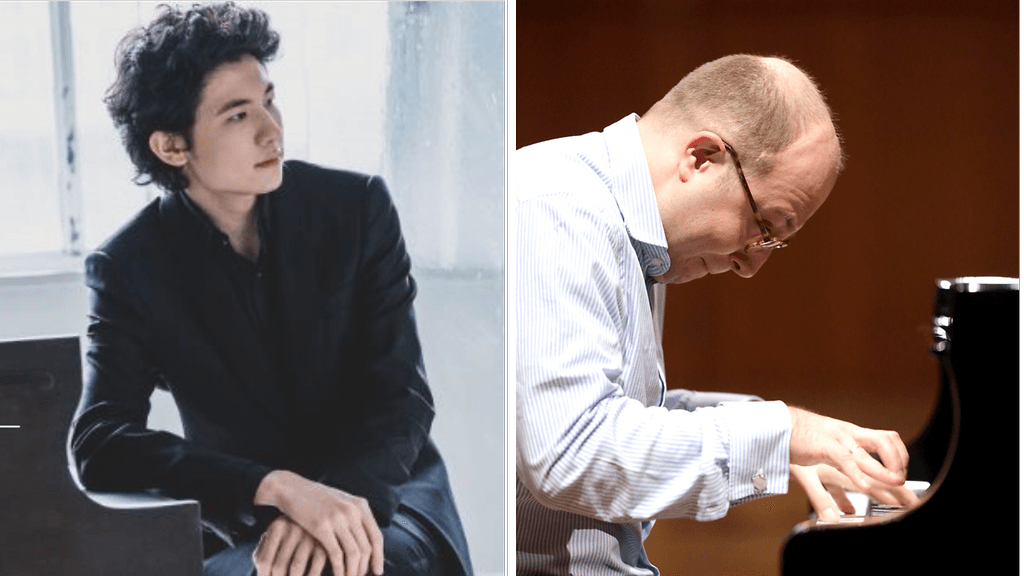 Tony Siqi Yun (vas.) esiintyy Alexander Gavrylyukin (oik.) tilalla Radion sinfoniaorkesterin solistina.