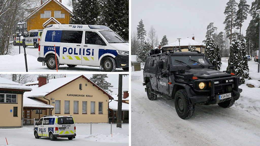 Lehtikuvan kuvaajan kuvia Nurmijärven poliisioperaatiosta.