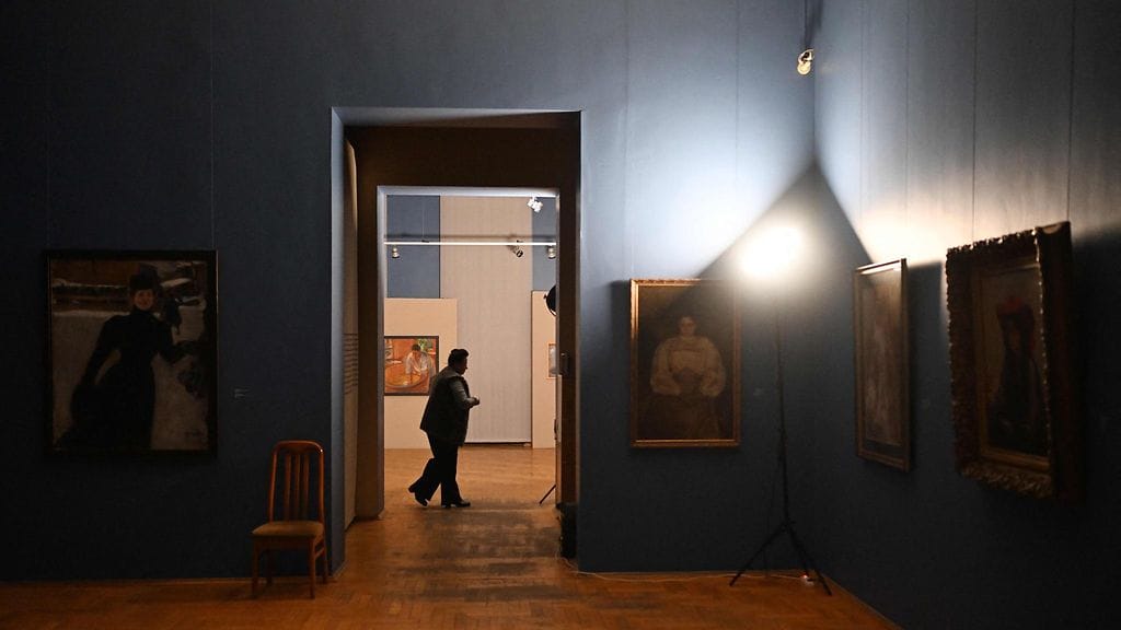 Sähköt ovat olleet poikki myös Ukrainan kansallisessa taidemuseossa Kiovassa.