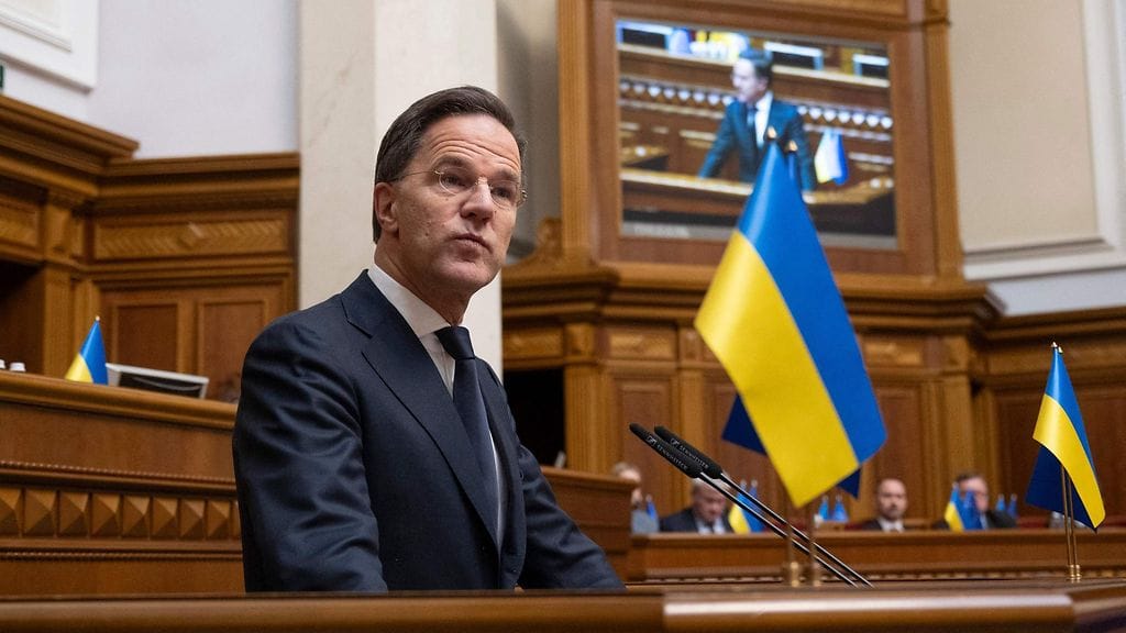 Rutte Ukrainan parlamentissa tänään.