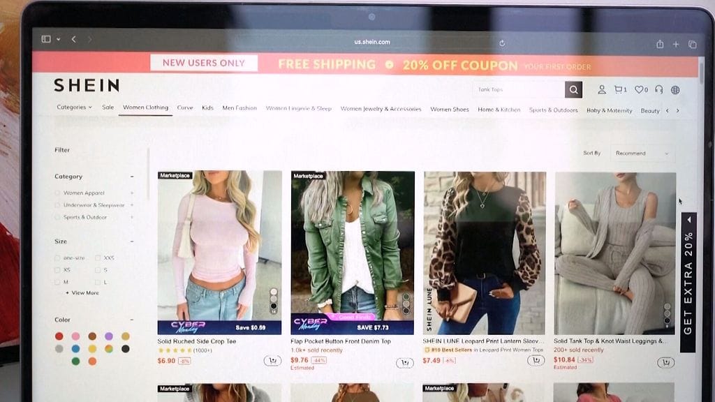 Shein, Kiina-kauppa, nettisivut