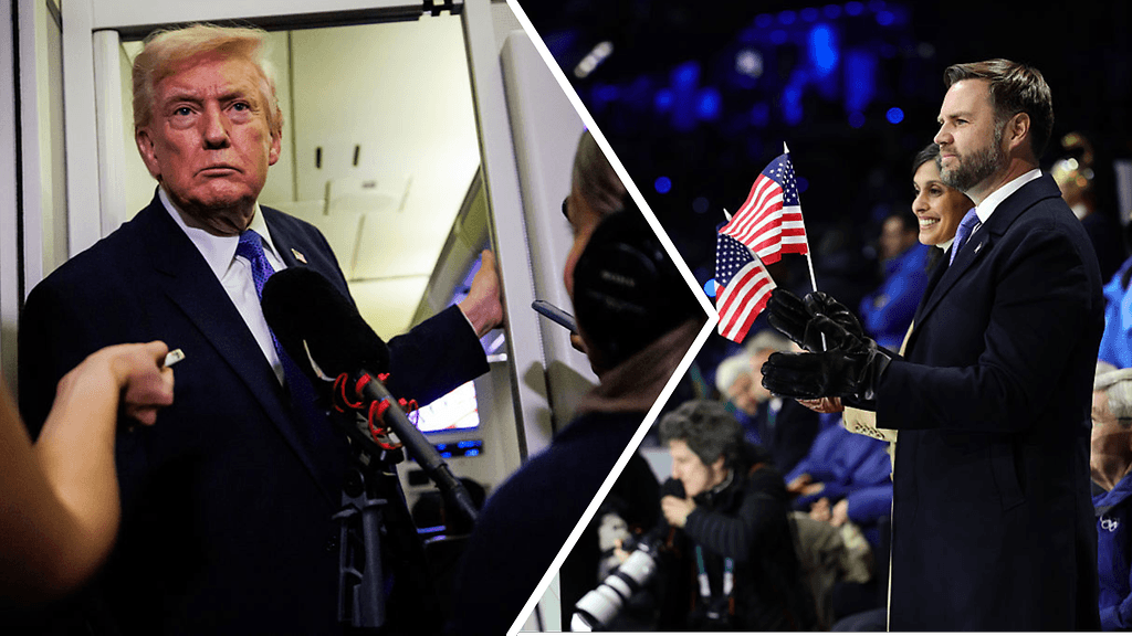 Donald Trump kuuli J.D. Vancen nostattamasta reaktiosta olympialaisissa, kun hän oli virkakoneessaan matkalla Floridaan.