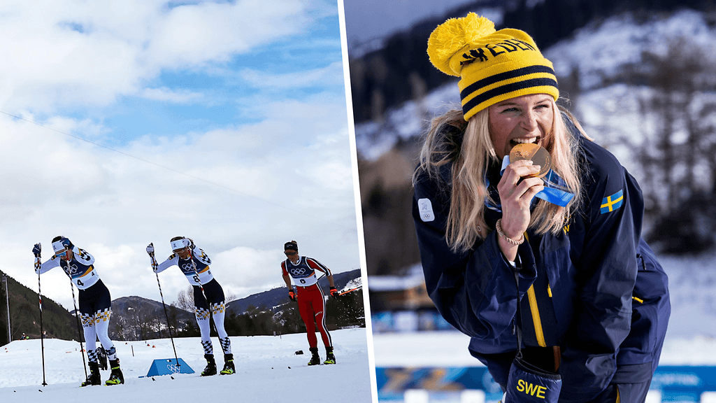 Norja Astrid Öyre Slind yritti pysyä kultaa voittaneen Frida Karlssonin ja Ebba Anderssonin kyydissä, mutta romahti vapaan osuudella lähes kahden minuutin päähän.