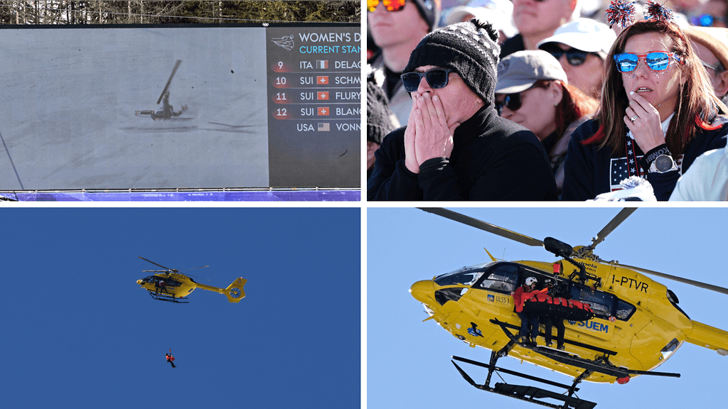 Lindsey Vonnin kaatuminen naisten syöksylaskussa säikäytti kisan seuraajat.