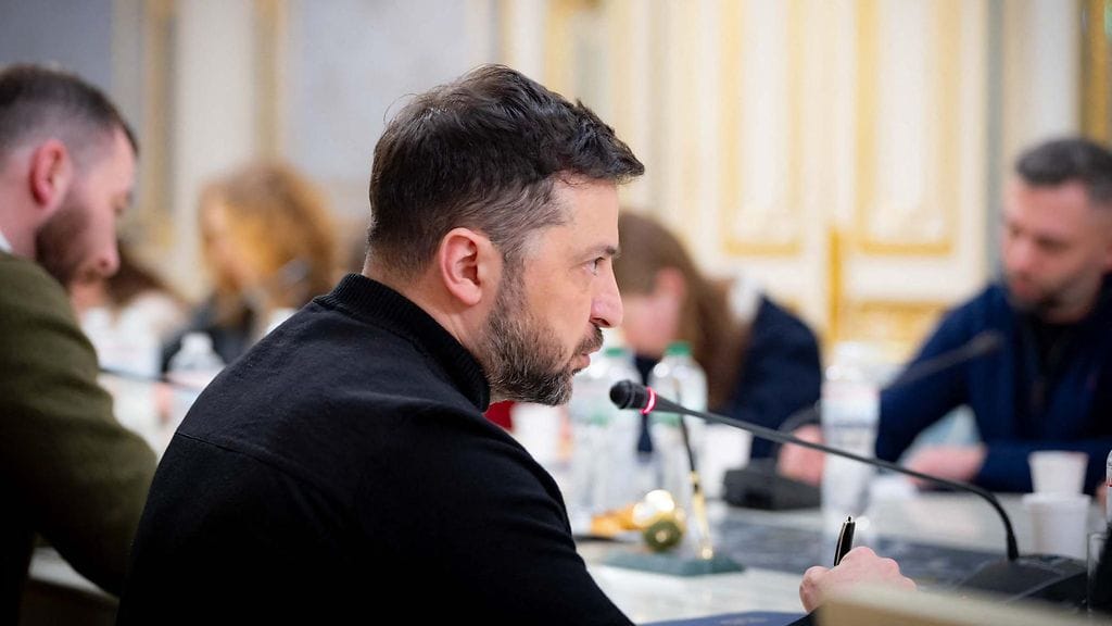 Ukrainan presidentti Volodymyr Zelenskyi presidentin lehdistöpalvelun jakamassa kuvassa Kiovassa 7. helmikuuta 2026.