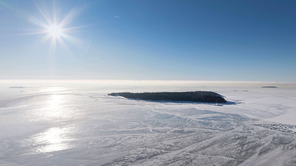 Kuva talvisesta Helsingistä tammikuun lopulta.