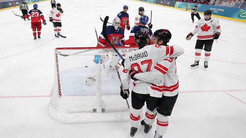 Kanada murskasi Tshekin olympiajäillä.