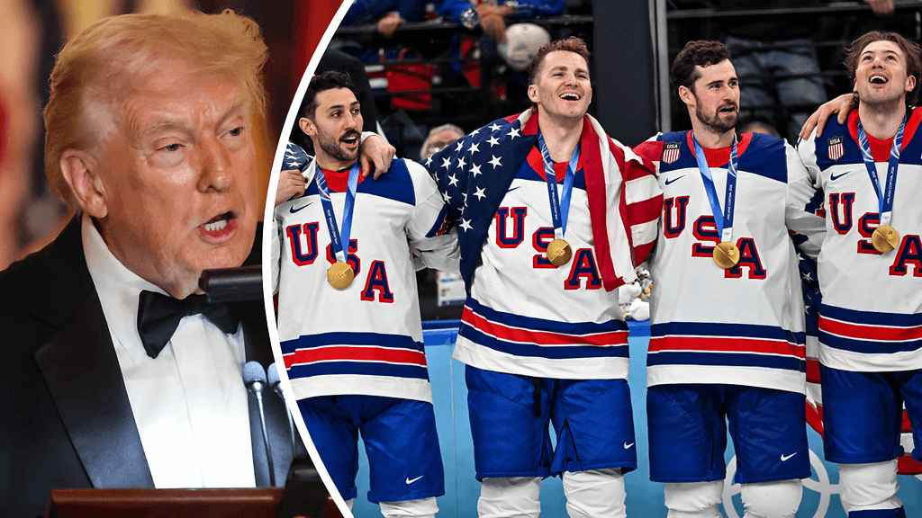 Presidentti Donald Trump onnitteli USA:lle olympiakultaa tuoneita jääkiekkoilijoita pian voitokkaan Kanada-finaalin jälkeen.