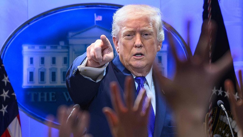 Yhdysvaltain presidentti Donald Trump lehdistötilaisuudessa Valkoisessa talossa 20. helmikuuta.