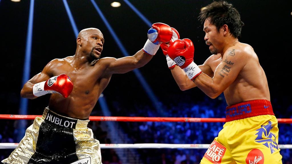 Floyd Mayweatherin ja Manny Pacquiaon kohtaaminen toukokuussa 2015 oli nyrkkeilyn suurtapaus.
