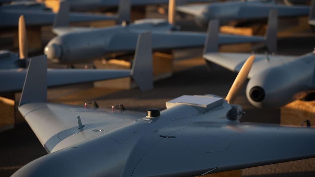 Yhdysvaltojen LUCAS-drooneja kuvattuna marraskuussa 2025.