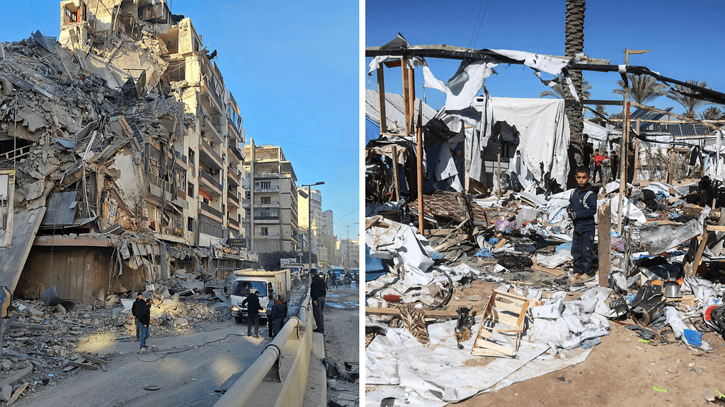 Valtiovarainministeri Bezasel
Smotrich sanoo viestipalvelu X:ssä, että eteläisessä Beirutissa sijaitseva esikaupunkialue (kuvassa vasemmalla 5.3.) tulisi muistuttamaan Gazassa sijaitsevaa Khan Yunisia (oikea kuva).