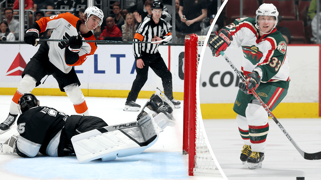 Trevor Zegras on yksi NHL:n näyttävimmistä rangaistuslaukauksien vetäjistä. Petteri Nummelin (oik.) oli niissä hämmästyttävän tehokas NHL-vuosinaan.