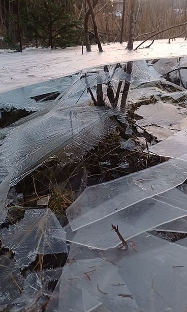 Mäntyharjulainen Hannu Heikkilä kuvasi kotinsa lähellä kauniin jääilmiön maaliskuussa 2026. 3