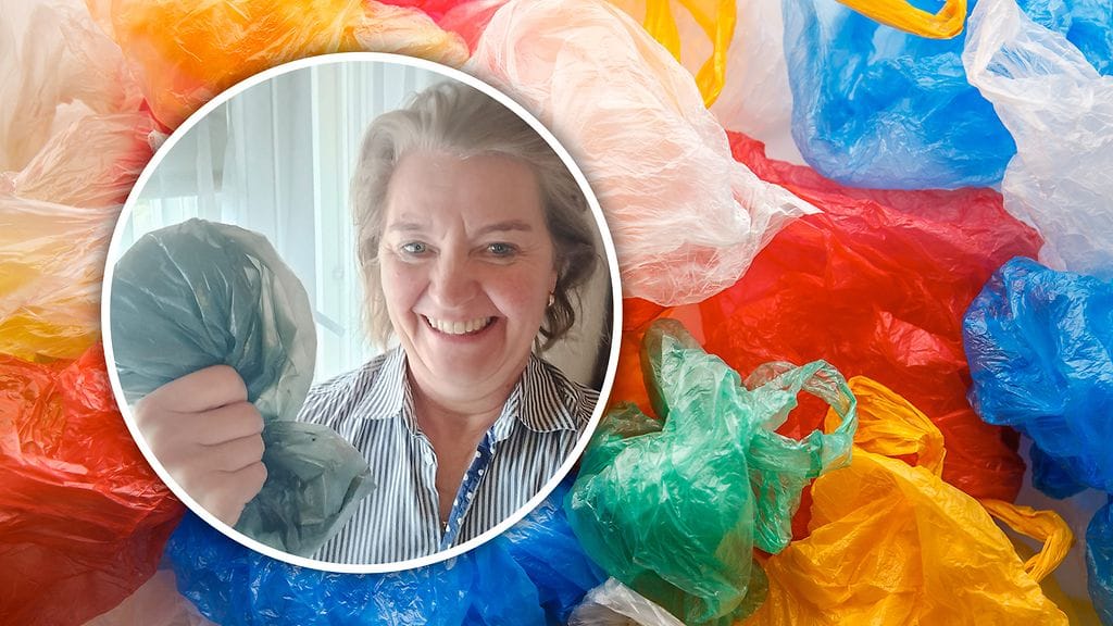 Nina Kurko omistaa muovipusseja mutta väittää, että yhtään pussia hän ei ole ostanut.