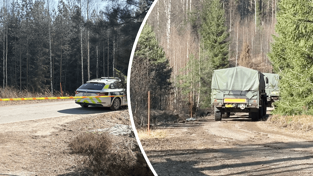 Tältä näytti poliisin operaatio Luumäellä maanantaina. Poliisi etsii alueelta toisen Suomeen harhautuneen ukrainalaisdroonin osia. Droonin epäillään tuhoutuneen.