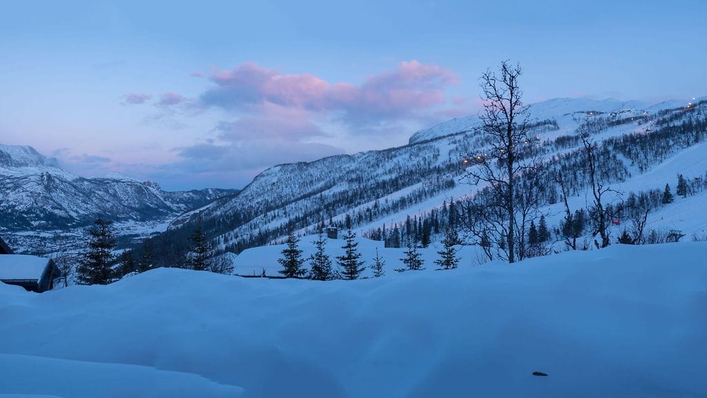 Kuvituskuva Hemsedalista, joka on tunnettua laskettelualuetta Norjassa.