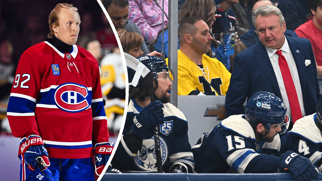 Patrik Laine (vas.) kritisoi Columbus Blue Jacketsin ilmapiiriä reilu vuosi sitten. Rick Bowness sätti omiaan kauden päätyttyä.