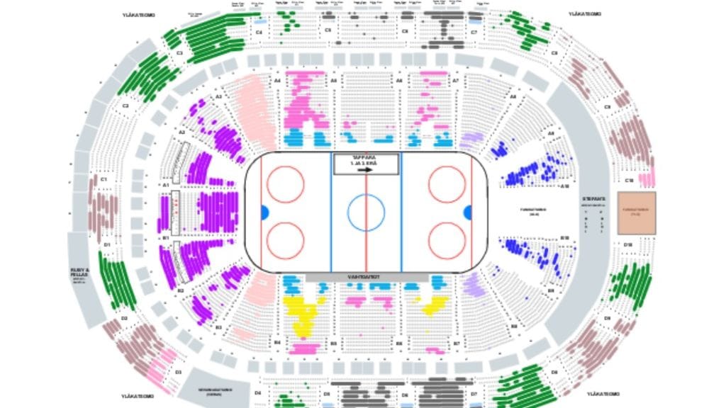 Ilves-välieräsarjan Tapparan kotiavauksen lipunmyyntitilanne 16.4. kello 9.45.