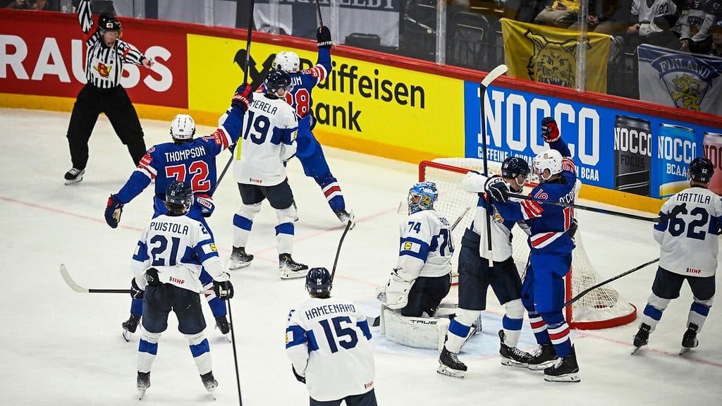 Tuleva maailmanmestari Yhdysvallat päätti Leijonien kisat puolivälierissä MM-jäillä vuosi sitten.