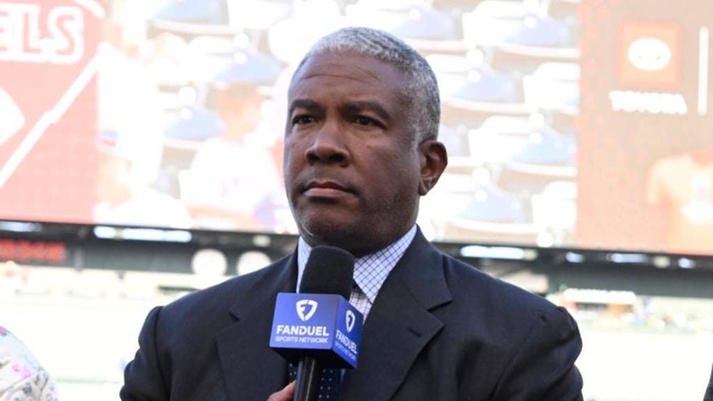 Garret Anderson toimi baseball-pelaajauransa jälkeen analyytikkona. Kuva maaliskuulta 2025.