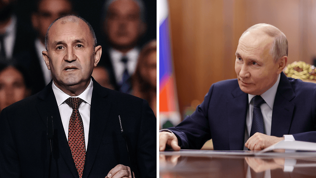 Bulgarian parlamenttivaalien ennakkosuosikki Rumen Radev ja Venäjän presidentti Vladimir Putin