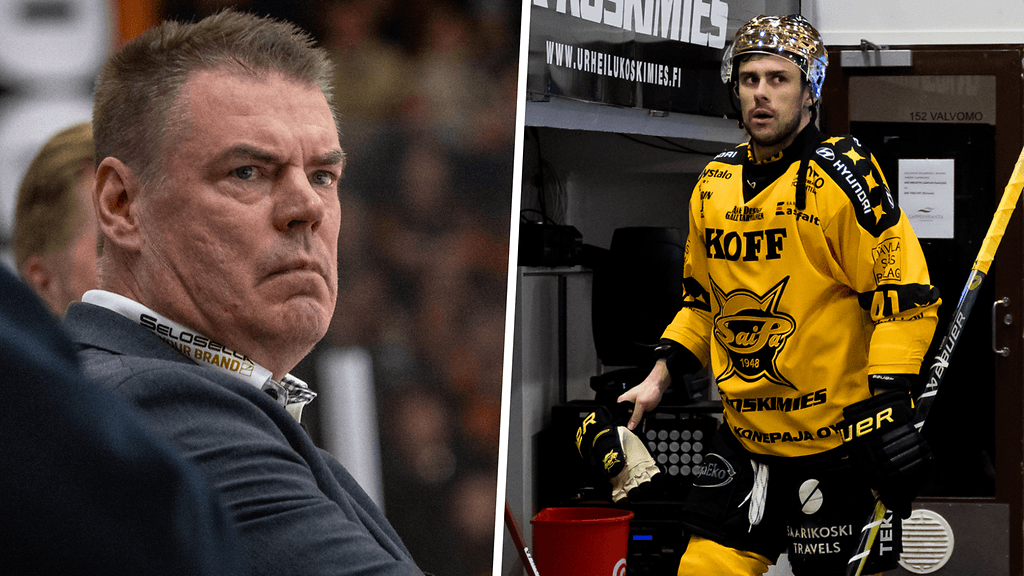 Raimo Helmisen (vas.) valmentama SaiPa ei ole saanut tehoja Maxime Fortierilta pudotuspeleissä.