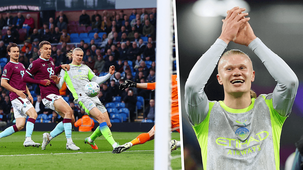 Erling Haalandin kauden 24. liigamaali nosti Manchester Cityn sarjakärkeen ja lähetti Burnleyn sarjaporrasta alemmas.
