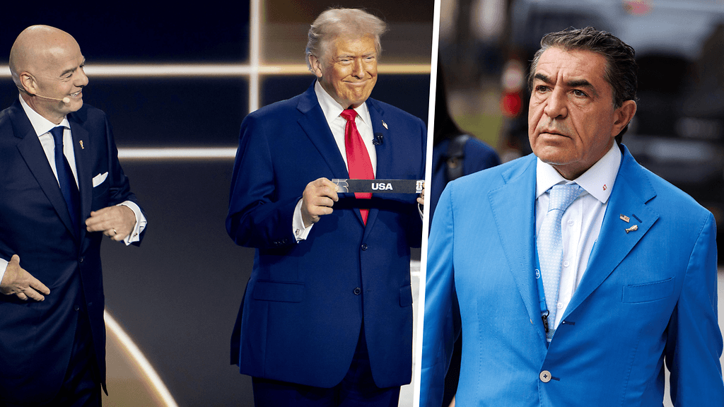 Erityislähettiläs Paolo Zampolli (oikealla) kertoo ehdottaneensa Gianni Infantinolle ja Donald Trumpille synnyinmaansa Italian nostamista jalkapallon MM-kisoihin Iranin tilalle.