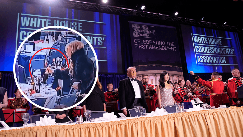 Naisen nähtiin ottavan kaksi viinipulloa pöydältä.