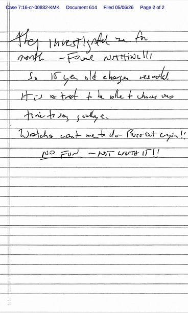 LK 7.5.26 jeffrey epstein väitetty itsemurhaviesti