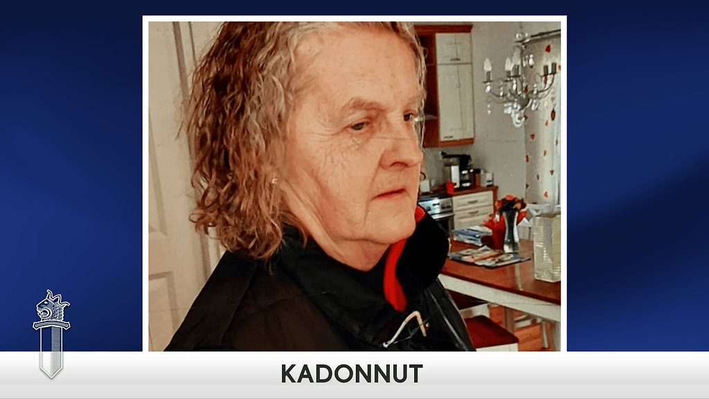 Poliisi pyytää ilmoittamaan havaintoja kadonneesta Oulun poliisin vihjepuhelimeen numeroon 029 541 6194.