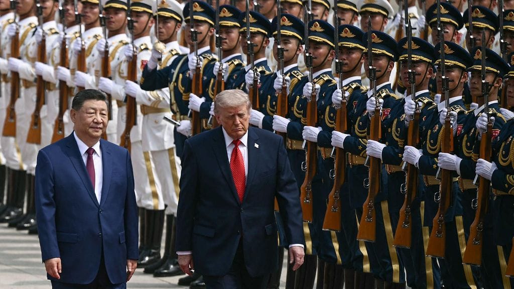 Kiinan ja Yhdysvaltojen presidentit Xi ja Trump 14. toukokuuta Pekingissä.