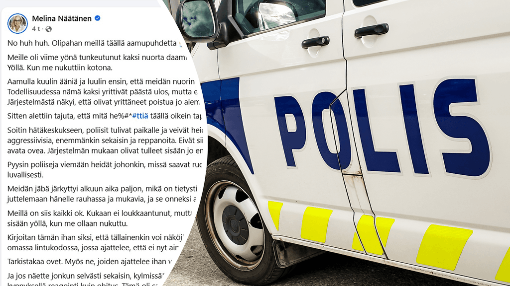 Melina Näätänen kertoi tapahtuneesta myös Facebookissa.