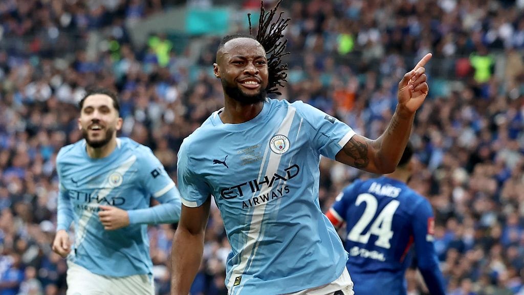 Manchester Cityn Antoine Semenyo iski Englannin cupin finaalin ainoan maalin.