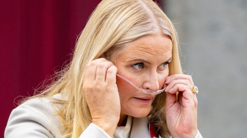 Kruununprinsessa Mette-Marit edusti happiviiksissä kansallispäivän juhlallisuuksissa.
