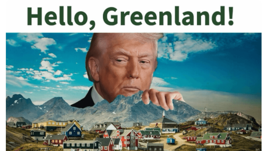 Trump julkaisi Trump Social -palvelussa Grönlantia koskevan kuvan.