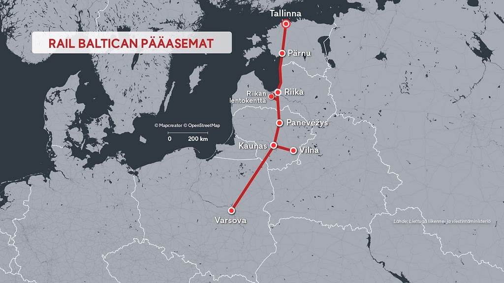 Rail Baltica kartta
