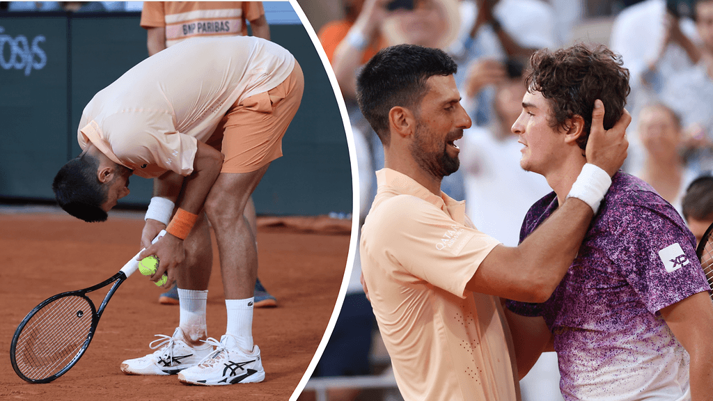 Novak Djokovic kärsi Ranskan avointen kolmannella kierroksella historiallisen tappion 19-vuotiaalle Joao Fonsecalle.