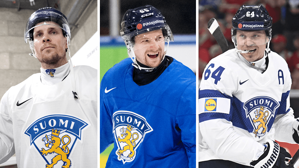 Mikko Lehtonen, Sakari Manninen ja Mikael Granlund – kolmen MM-kullan miehet.