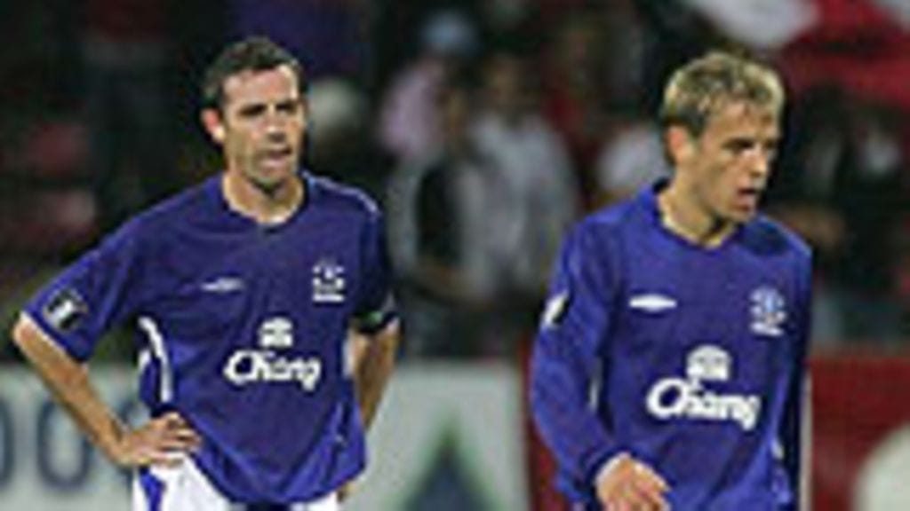 David Weir ja Phil Neville, kuva: Laurence Griffiths