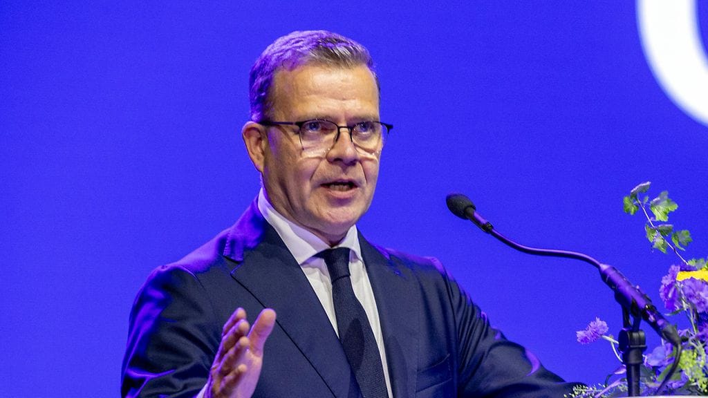 Petteri Orpo puoluekokouksessa Jyväskylässä 6.6.2026
