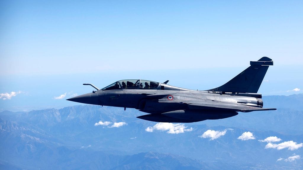 Droonin ampui alas Liettuasta ilmaan noussut ranskalainen Rafale-hävittäjä, kertoo Liettuan armeijan tiedottaja. Kuvituskuva.