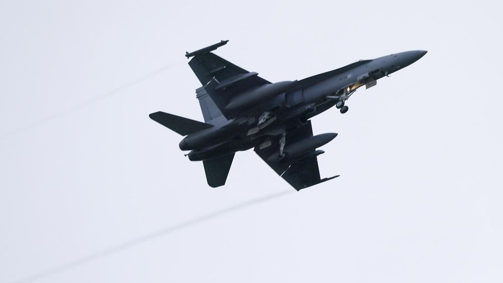 Naton lentotoimintaharjoituksessa on Suomen ilmavoimista mukana kuvan mukaisia F/A-18 Hornet -hävittäjiä.