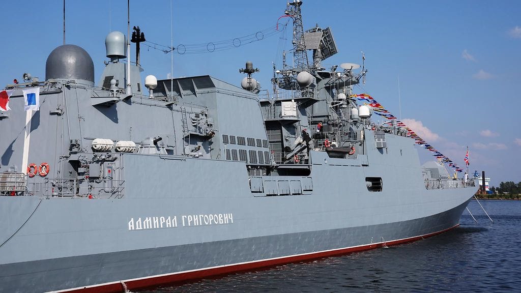 Venäläinen Admiral Grigorovich -fregatti kuvattuna heinäkuussa 2025